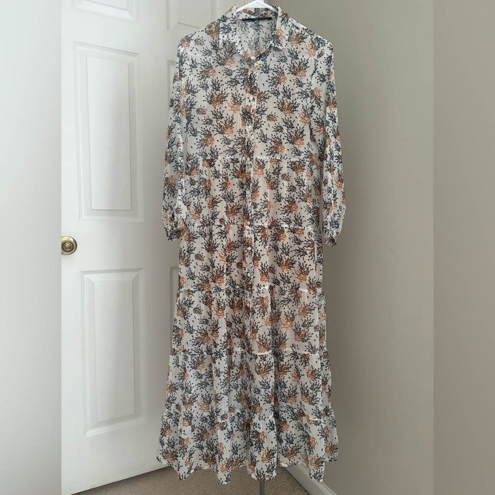 2 Piece Floral Button-Up Dress